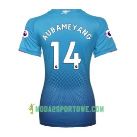 Koszulka Arsenal Aubameyang 14 Damska Wyjazdowe Stroje Piłkarskie 2017/18 Krótki Rękaw