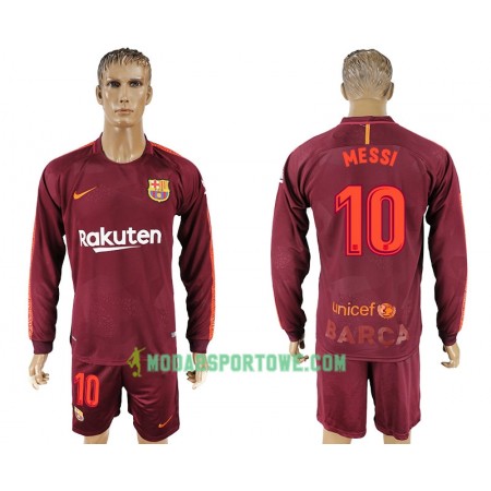 Koszulka FC Barcelona Lionel Messi 10 Trzeci Stroje Piłkarskie 2017/18 Długi Rękaw