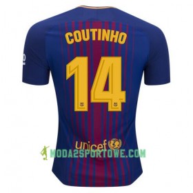 Koszulka FC Barcelona Philippe Coutinho 14 Domowe Stroje Piłkarskie 2017/18 Krótki Rękaw
