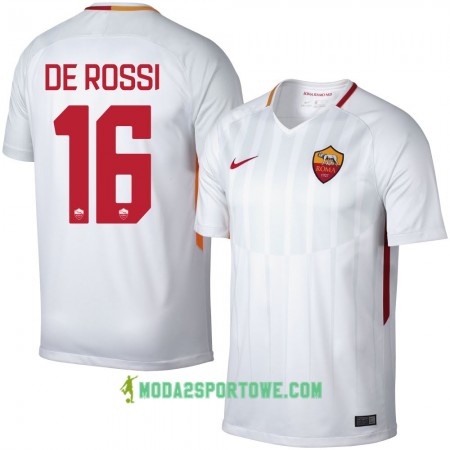 Koszulka AS Roma De Rossi 16 Wyjazdowe Stroje Piłkarskie 2017/18 Krótki Rękaw