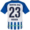 Koszulka Hertha BSC Weiser 23 Domowe Stroje Piłkarskie 2017/18 Krótki Rękaw