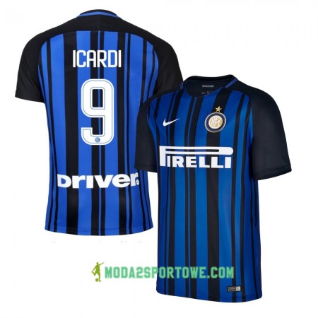 Koszulka Inter Mediolan Icardi 9 Domowe Stroje Piłkarskie 2017/18 Krótki Rękaw