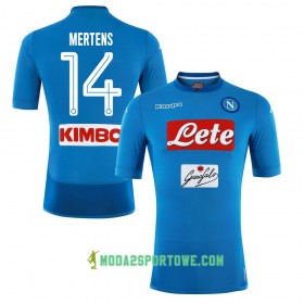 Koszulka SSC Napoli Mertens 14 Domowe Stroje Piłkarskie 2017/18 Krótki Rękaw