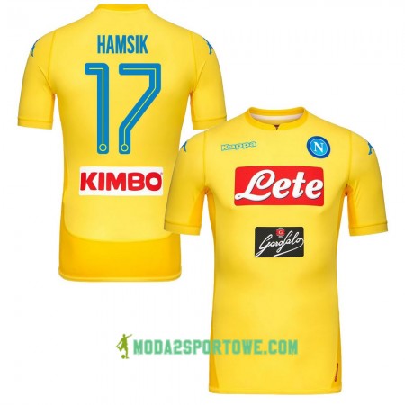 Koszulka SSC Napoli Hamsik 17 Wyjazdowe Stroje Piłkarskie 2017/18 Krótki Rękaw