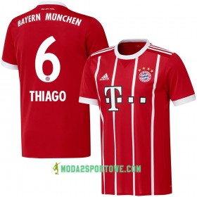 Koszulka Bayern Monachium Thiago 6 Domowe Stroje Piłkarskie 2017/18 Krótki Rękaw