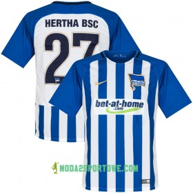 Koszulka Hertha BSC Selke 27 Domowe Stroje Piłkarskie 2017/18 Krótki Rękaw