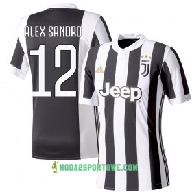 Koszulka Juventus Alex Sandro 12 Domowe Stroje Piłkarskie 2017/18 Krótki Rękaw