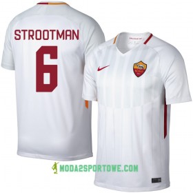 Koszulka AS Roma Strootman 6 Wyjazdowe Stroje Piłkarskie 2017/18 Krótki Rękaw