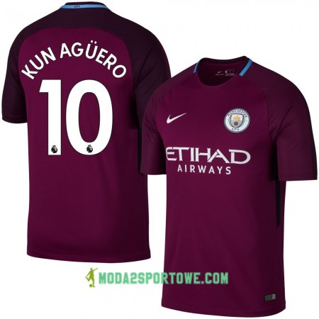 Koszulka Manchester City Kun Agüero Wyjazdowe Stroje Piłkarskie 2017/18 Krótki Rękaw