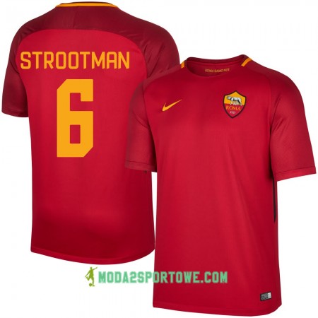 Koszulka AS Roma Strooman 6 Domowe Stroje Piłkarskie 2017/18 Krótki Rękaw