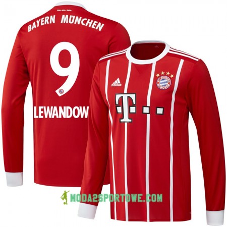 Koszulka Bayern Monachium Lewandowski 9 Domowe Stroje Piłkarskie 2017/18 Długi Rękaw
