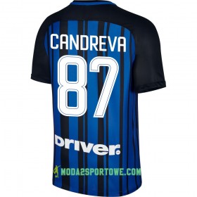 Koszulka Inter Mediolan Candreva 87 Domowe Stroje Piłkarskie 2017/18 Krótki Rękaw