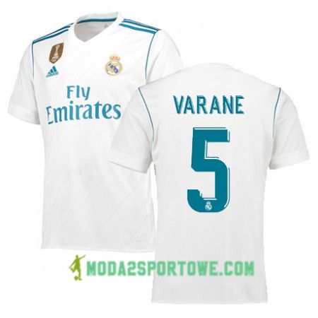 Koszulka Real Madryt VARANE 5 Domowe Stroje Piłkarskie 2017/18 Krótki Rękaw