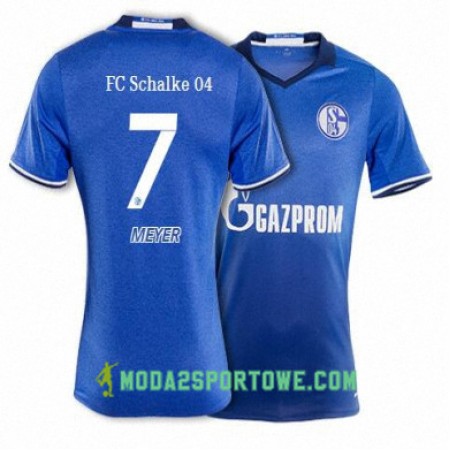 Koszulka FC Schalke 04 MEYER 7 Domowe Stroje Piłkarskie 2017/18 Krótki Rękaw