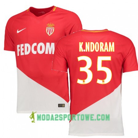 Koszulka AS Monaco KEVIN N DORAM 35 Domowe Stroje Piłkarskie 2017/18 Krótki Rękaw