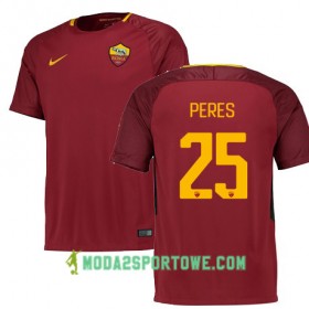 Koszulka AS Roma PERES 25 Domowe Stroje Piłkarskie 2017/18 Krótki Rękaw