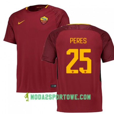 Koszulka AS Roma PERES 25 Domowe Stroje Piłkarskie 2017/18 Krótki Rękaw
