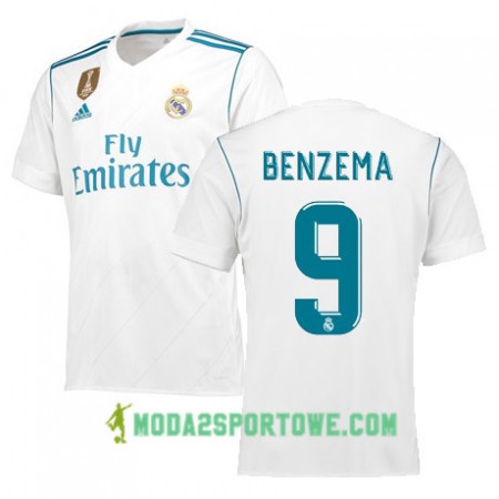 Koszulka Real Madryt BENZEMA 9 Domowe Stroje Piłkarskie 2017/18 Krótki Rękaw