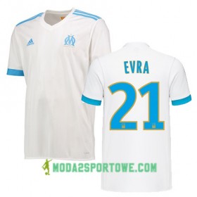 Koszulka Olympique Marsylia Patrice Evra 21 Domowe Stroje Piłkarskie 2017/18 Krótki Rękaw