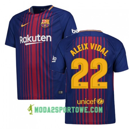 Koszulka FC Barcelona Aleix Vidal 22 Domowe Stroje Piłkarskie 2017/18 Krótki Rękaw