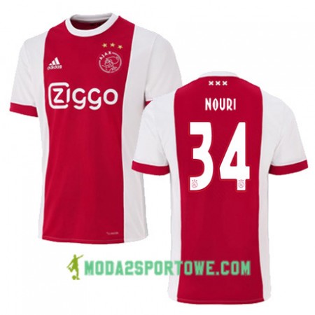 Koszulka Ajax Amsterdam ABDELHAK NOURI 34 Domowe Stroje Piłkarskie 2017/18 Krótki Rękaw