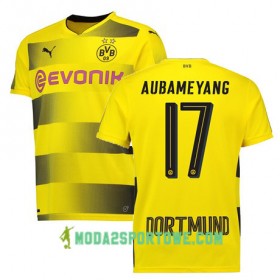 Koszulka Borussia Dortmund AUBAMEYANG 17 Domowe Stroje Piłkarskie 2017/18 Krótki Rękaw