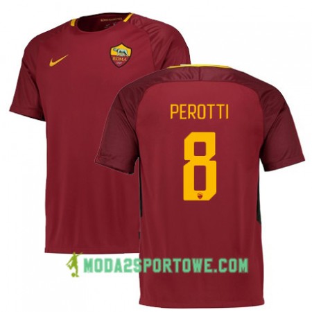 Koszulka AS Roma PEROTTI 8 Domowe Stroje Piłkarskie 2017/18 Krótki Rękaw
