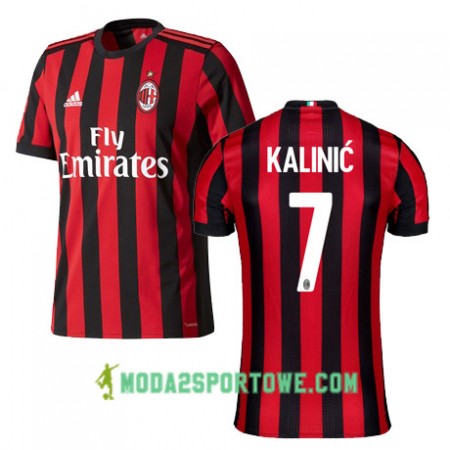 Koszulka AC Milan KALINIC 7 Domowe Stroje Piłkarskie 2017/18 Krótki Rękaw
