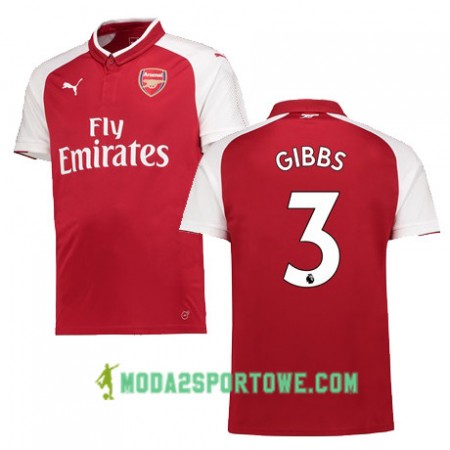 Koszulka Arsenal GIBBS 3 Domowe Stroje Piłkarskie 2017/18 Krótki Rękaw
