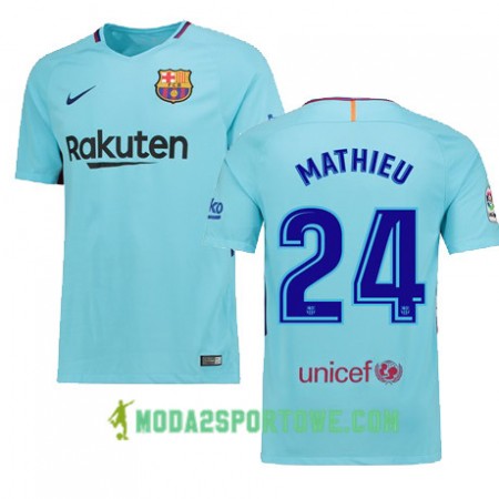 Koszulka FC Barcelona MATHIEU 24 Wyjazdowe Stroje Piłkarskie 2017/18 Krótki Rękaw