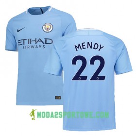 Koszulka Manchester City MENDY 22 Domowe Stroje Piłkarskie 2017/18 Krótki Rękaw