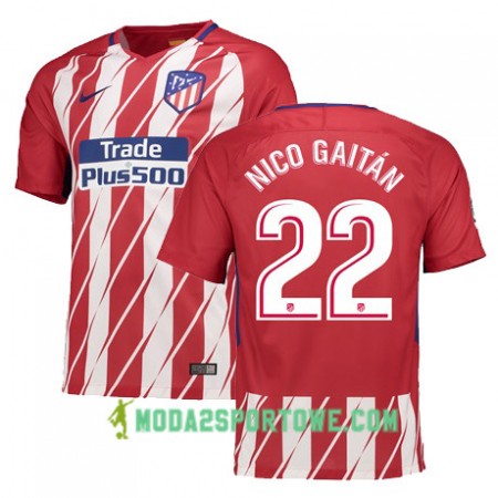 Koszulka Atlético Madryt NICO GAITAN 22 Domowe Stroje Piłkarskie 2017/18 Krótki Rękaw