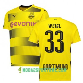 Koszulka Borussia Dortmund WEIGL 33 Domowe Stroje Piłkarskie 2017/18 Krótki Rękaw