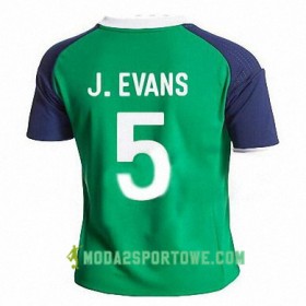 Koszulka Irlandia Północna JONNY EVANS Domowe Stroje Piłkarskie 2016/17 Krótki Rękaw