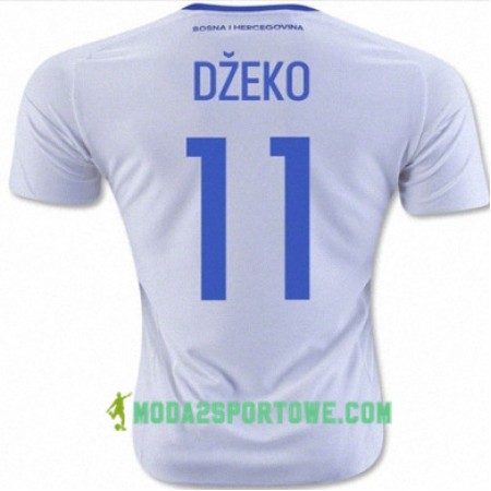 Koszulka Bośnia i Hercegowina DZEKO Wyjazdowe Stroje Piłkarskie 2016/17 Krótki Rękaw