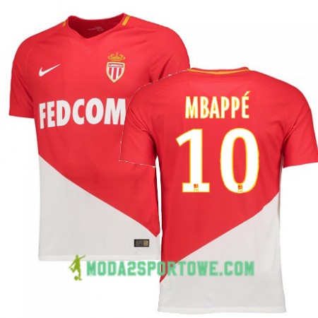 Koszulka AS Monaco KYLIAN MBAPPE 10 Domowe Stroje Piłkarskie 2017/18 Krótki Rękaw