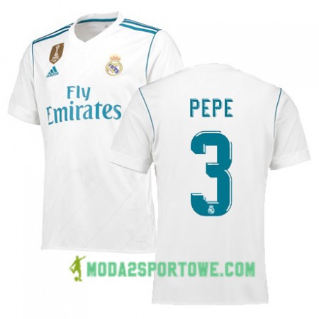 Koszulka Real Madryt PEPE 3 Domowe Stroje Piłkarskie 2017/18 Krótki Rękaw