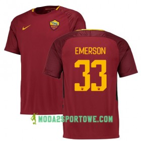 Koszulka AS Roma EMERSON 33 Domowe Stroje Piłkarskie 2017/18 Krótki Rękaw