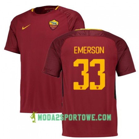 Koszulka AS Roma EMERSON 33 Domowe Stroje Piłkarskie 2017/18 Krótki Rękaw