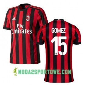 Koszulka AC Milan GOMEZ 15 Domowe Stroje Piłkarskie 2017/18 Krótki Rękaw