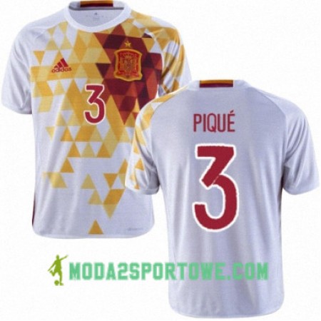 Koszulka Hiszpania GERARD PIQUE Wyjazdowe Stroje Piłkarskie Euro 2016