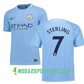 Koszulka Manchester City STERLING 7 Domowe Stroje Piłkarskie 2017/18 Krótki Rękaw