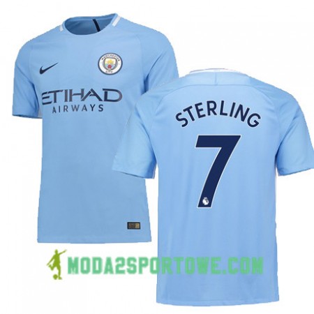 Koszulka Manchester City STERLING 7 Domowe Stroje Piłkarskie 2017/18 Krótki Rękaw