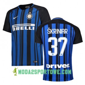 Koszulka Inter Mediolan SKRINIAR 37 Domowe Stroje Piłkarskie 2017/18 Krótki Rękaw