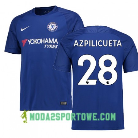 Koszulka Chelsea AZPILICUETA 28 Domowe Stroje Piłkarskie 2017/18 Krótki Rękaw