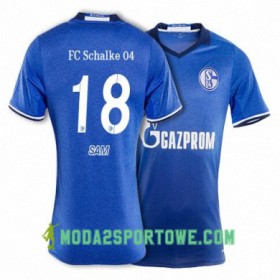 Koszulka FC Schalke 04 SAM 18 Domowe Stroje Piłkarskie 2017/18 Krótki Rękaw