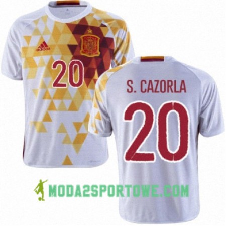 Koszulka Hiszpania SANTI CAZORLA Wyjazdowe Stroje Piłkarskie Euro 2016