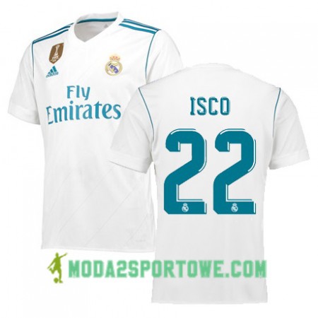 Koszulka Real Madryt ISCO 22 Domowe Stroje Piłkarskie 2017/18 Krótki Rękaw