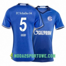 Koszulka FC Schalke 04 GEIS 5 Domowe Stroje Piłkarskie 2017/18 Krótki Rękaw