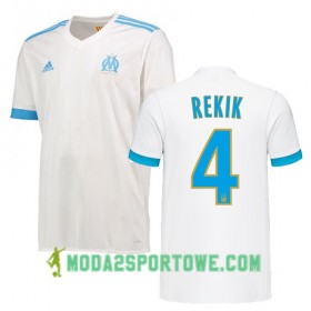 Koszulka Olympique Marsylia KARIM REKIK 4 Domowe Stroje Piłkarskie 2017/18 Krótki Rękaw